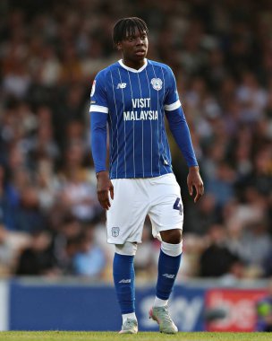 Cardiff City F.C. 'den Ronan Kpakio. Gök İddia Ligi 1 maçı sırasında Port Vale, Cardiff City 'ye karşı Vale Park, Burslem, İngiltere, 7 Ağustos 2025