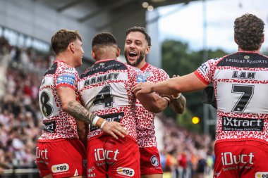 Leopar Leoparlar takımından Umyla Hanley, Leigh Leigh Spor Köyü 'nde Leeds Leeds Rhinos' a karşı oynanan 21.