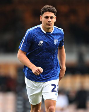 Cardiff City F.C. 'den Yusuf Salech. Gökyüzü İddia Ligi 1 maçından önce Port Vale, Cardiff City 'ye karşı Vale Park, Burslem, İngiltere, 7 Ağustos 2025