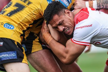 Hull KR takımından Peta Hiku, 9 Ağustos 2025 'te İngiltere' nin Hull kentinde oynanan Sewell Group Craven Park 'ta oynanan 21.