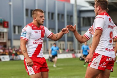 Hull KR 'dan Mikey Lewis, 9 Ağustos 2025' te İngiltere 'nin Hull kenti Kingston' da oynanan Sewell Group Craven Park 'ta oynanan 21.