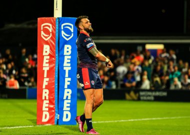 St. Helens takımından Kyle Feldt 21. Betfred Süper Ligi karşılaşmasında Wakefield Trinity ile St Helens arasındaki DIY Kitchens Stadyumu, Wakefield, İngiltere, 8 Ağustos 2025