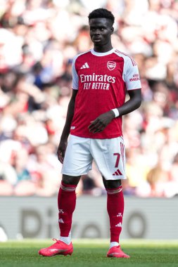 Arsenal 'den Bukayo Saka, 9 Ağustos 2025' te İngiltere 'nin Emirates Stadyumu' nda oynanan Arsenal - Athletic Bilbao maçında