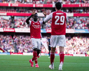 Arsenal, 9 Ağustos 2025 'te Birleşik Krallık' taki Emirates Stadyumu 'nda Arsenal' in Athletic Bilbao 'ya karşı oynadığı sezon öncesi dostluk maçında üçüncü golü kutladı.