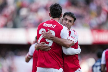 Arsenal 'den Kai Havertz ve Arsenal' den Martin Zubimendi, 9 Ağustos 2025 'te Birleşik Krallık' ın Emirates Stadyumu 'ndaki Arsenal-Athletic Bilbao maçında gol attılar.