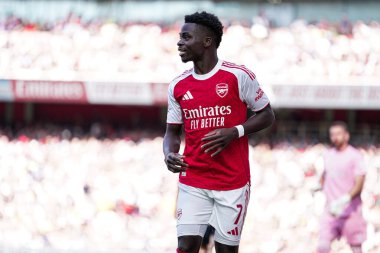 Arsenal 'den Bukayo Saka, 9 Ağustos 2025' te İngiltere 'nin Emirates Stadyumu' nda oynanan Arsenal - Athletic Bilbao maçında