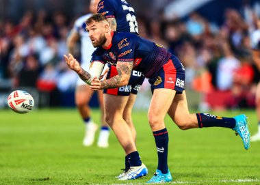 St. Helens takımından Daryl Clark, Wakefield Trinity-St Helens maçında, 8 Ağustos 2025 'te, Wakefield Stadyumu' nda, Betfred Süper Ligi 21.