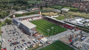 Sewell Group Craven Park 'ın Betfred Süper Lig 21. Raundunda hava görüntüsü Hull KR, Castleford Tigers ile 9 Ağustos 2025' te Kingston 'daki Sewell Group Craven Park, İngiltere' nin Hull kentinde karşılaştı.