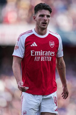 Arsenal 'den Declan Rice, 9 Ağustos 2025 tarihinde Birleşik Krallık, Londra' daki Emirates Stadyumu 'nda oynanan Arsenal - Athletic Bilbao maçında