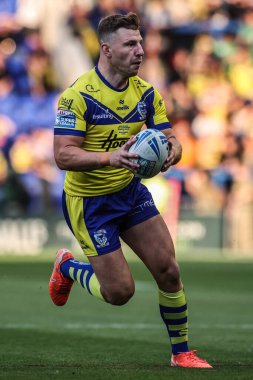 Warrington Wolves takımından George Williams 21. Betfred Süper Ligi karşılaşmasında Warrington Wolves, Wigan Warriors 'a karşı Halliwell Jones Stadyumu, Warrington, Birleşik Krallık, 8 Ağustos 2025