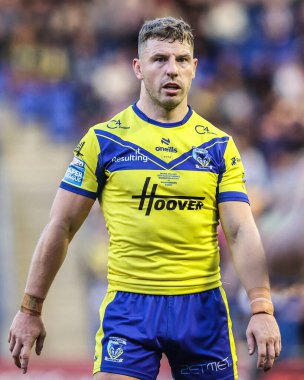 Warrington Wolves takımından George Williams 21. Betfred Süper Ligi karşılaşmasında Warrington Wolves, Wigan Warriors 'a karşı Halliwell Jones Stadyumu, Warrington, Birleşik Krallık, 8 Ağustos 2025