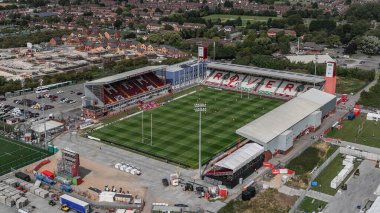 Sewell Group Craven Park 'ın Betfred Süper Lig 21. Raundunda hava görüntüsü Hull KR, Castleford Tigers ile 9 Ağustos 2025' te Kingston 'daki Sewell Group Craven Park, İngiltere' nin Hull kentinde karşılaştı.