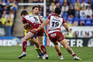 Warrington Wolves takımından Ryan Matterson, 8 Ağustos 2025 'te Warrington, İngiltere' deki Halliwell Jones Stadyumu 'nda oynanan 21.