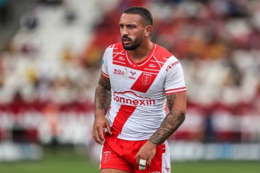 Hull KR 'dan Elliot Minchella 21. Betfred Süper Ligi karşılaşmasında Hull KR Castleford Tigers' a karşı Sewell Group Craven Park, Kingston upon Hull, Birleşik Krallık, 9 Ağustos 2025