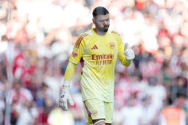 Arsenal 'den David Raya, 9 Ağustos 202' de Birleşik Krallık, Londra 'daki Emirates Stadyumu' nda oynanan Arsenal - Athletic Bilbao maçında