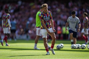 Arsenal 'den Martin degaard, 9 Ağustos 2025' te Birleşik Krallık, Londra 'daki Emirates Stadyumu' nda oynanan Arsenal - Athletic Bilbao maçında