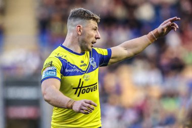 Warrington Wolves takımından George Williams 21. Betfred Süper Ligi karşılaşmasında Warrington Wolves, Wigan Warriors 'a karşı Halliwell Jones Stadyumu, Warrington, Birleşik Krallık, 8 Ağustos 2025