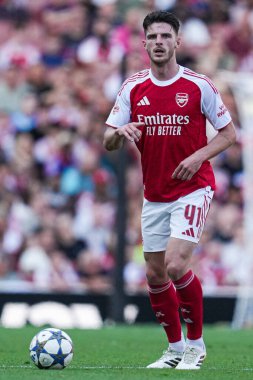 Arsenal 'den Declan Rice, 9 Ağustos 2025 tarihinde Birleşik Krallık, Londra' daki Emirates Stadyumu 'nda oynanan Arsenal - Athletic Bilbao maçında