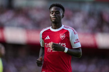 Arsenal 'den Bukayo Saka, 9 Ağustos 2025' te İngiltere 'nin Emirates Stadyumu' nda oynanan Arsenal - Athletic Bilbao maçında