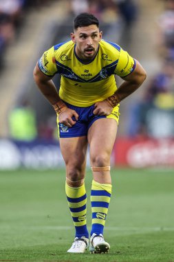 Warrington Wolves 'tan Ryan Matterson 21. Betfred Süper Ligi karşılaşmasında Warrington Wolves Wigan Warriors' a karşı Halliwell Jones Stadyumu, Warrington, Birleşik Krallık, 8 Ağustos 2025