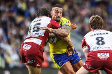 Warrington Wolves takımından Paul Vaughan, 8 Ağustos 2025 'te Warrington, İngiltere' deki Halliwell Jones Stadyumu 'nda oynanan 21.