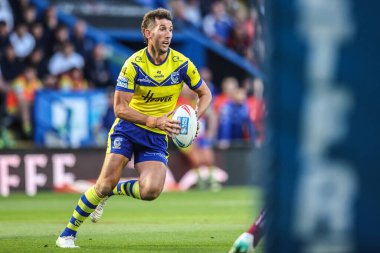 Warrington Wolves 'tan Stefan Ratchford 21. Betfred Süper Ligi karşılaşmasında Warrington Wolves Wigan Warriors' a karşı Halliwell Jones Stadyumu, Warrington, Birleşik Krallık, 8 Ağustos 2025