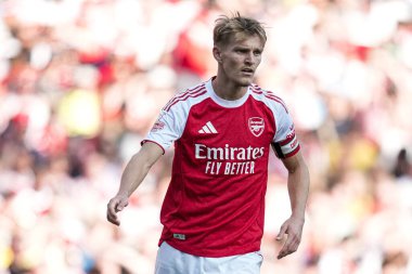 Arsenal 'den Martin degaard, 9 Ağustos 2025' te Birleşik Krallık, Londra 'daki Emirates Stadyumu' nda oynanan Arsenal - Athletic Bilbao maçında
