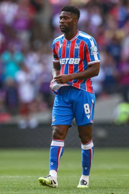 Kristal Saray 'dan Jefferson Lerma 10 Ağustos 2025' te Londra 'daki Wembley Stadyumu' nda oynanan FA Halk Kalkanı maçı sırasında Crystal Palace 'a karşı Liverpool