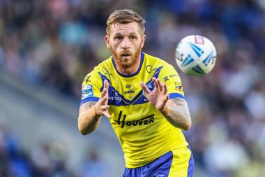 Warrington Wolves 'tan Marc Sneyd 21. Betfred Süper Ligi karşılaşmasında Warrington Wolves Wigan Warriors' a karşı Halliwell Jones Stadyumu, Warrington, Birleşik Krallık, 8 Ağustos 2025