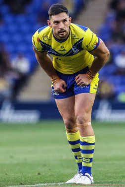 Warrington Wolves 'tan Ryan Matterson 21. Betfred Süper Ligi karşılaşmasında Warrington Wolves Wigan Warriors' a karşı Halliwell Jones Stadyumu, Warrington, Birleşik Krallık, 8 Ağustos 2025