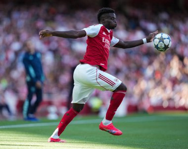 Arsenal 'den Bukayo Saka, 9 Ağustos 2025' te İngiltere 'nin Emirates Stadyumu' nda oynanan Arsenal - Athletic Bilbao maçında