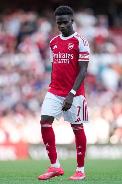 Arsenal 'den Bukayo Saka, 9 Ağustos 2025' te İngiltere 'nin Emirates Stadyumu' nda oynanan Arsenal - Athletic Bilbao maçında
