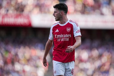 Arsenal 'den Declan Rice, 9 Ağustos 2025 tarihinde Birleşik Krallık, Londra' daki Emirates Stadyumu 'nda oynanan Arsenal - Athletic Bilbao maçında