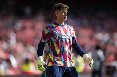 Arsenal 'den Kepa Arrizabalaga, 9 Ağustos 2025' te Emirates Stadyumu 'nda Arsenal' in Athletic Bilbao 'ya karşı oynadığı sezon öncesi dostluk maçı öncesinde