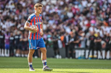 Crystal Palace 'dan Justin Devenny, 10 Ağustos 2025' te Londra, Wembley Stadyumu 'nda oynanan FA Community Shield maçı sırasında penaltısını almak için öne çıktı.