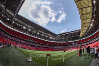 Wembley Stadyumu 'nun Wembley Stadyumu' nda 10 Ağustos 2025 'te oynanan FA Community Shield maçı öncesinde Crystal Palace' a karşı Liverpool maçı.