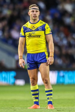 Warrington Wolves takımından George Williams 21. Betfred Süper Ligi karşılaşmasında Warrington Wolves, Wigan Warriors 'a karşı Halliwell Jones Stadyumu, Warrington, Birleşik Krallık, 8 Ağustos 2025