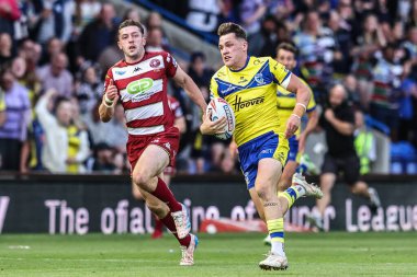 Warrington Wolves takımından Josh Thewlis, 8 Ağustos 2025 'te Warrington, İngiltere' de oynanan 21. Warrington Wolves vs Wigan Warriors maçında tek başına gol attı.