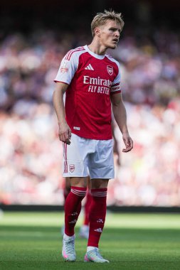 Arsenal 'den Martin degaard, 9 Ağustos 2025' te Birleşik Krallık, Londra 'daki Emirates Stadyumu' nda oynanan Arsenal - Athletic Bilbao maçında