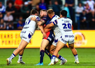 St. Helens takımından Daryl Clark, Wakefield Trinity 'nin 8 Ağustos 2025' te DIY Kitchens Stadyumu 'nda St. Helens' e karşı oynadığı Betfred Süper Ligi 21.