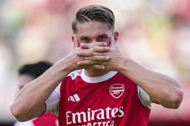 Arsenal Viktor Gyokeres sezon öncesi dostluk maçı sırasında Arsenal, Emirates Stadyumu 'nda Athletic Bilbao' ya karşı, 9 Ağustos 2025