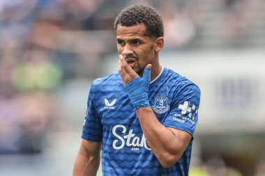 Everton 'dan Iliman Ndiaye, Everton ile A.S. Roma' nın 9 Ağustos 2025 'te Liverpool, Liverpool' daki Hill Dickinson Stadyumu 'nda oynanan sezon öncesi dostluk maçı sırasında