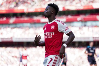 Arsenal 'den Bukayo Saka, 9 Ağustos 2025' te İngiltere 'nin Emirates Stadyumu' nda oynanan Arsenal - Athletic Bilbao maçında