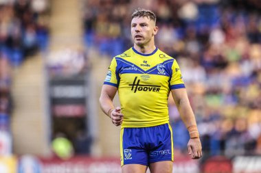 Warrington Wolves takımından George Williams 21. Betfred Süper Ligi karşılaşmasında Warrington Wolves, Wigan Warriors 'a karşı Halliwell Jones Stadyumu, Warrington, Birleşik Krallık, 8 Ağustos 2025