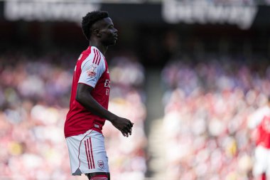 Arsenal 'den Bukayo Saka, 9 Ağustos 2025' te İngiltere 'nin Emirates Stadyumu' nda oynanan Arsenal - Athletic Bilbao maçında