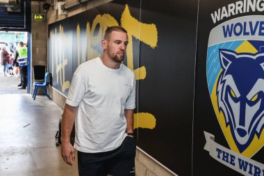 Warrington Wolves takımından Matt Dufty, 21. Betfred Süper Ligi karşılaşmasında Wigan Warriors 'a karşı Halliwell Jones Stadyumu, Warrington, Birleşik Krallık, 8 Ağustos 2025