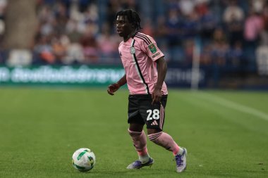 Leicester City 'den Jeremy Monga Carabao Kupası maçı sırasında Huddersfield Town, Leicester City' ye karşı Accu Stadyumu, Huddersfield, Birleşik Krallık, 13 Ağustos 2025