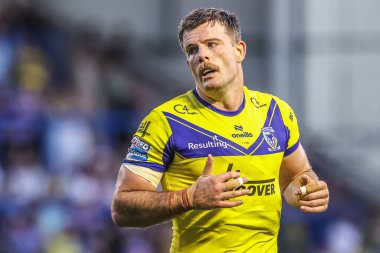 Warrington Wolves takımından Lachlan Fitzgibbon, 22. Betfred Süper Lig karşılaşmasında Warrington Wolves, Catalans Dragons 'a karşı Halliwell Jones Stadyumu, Warrington, Birleşik Krallık, 14 Ağustos 2025