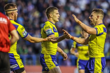 Warrington Wolves 'tan Jake Thewlis, 14 Ağustos 2025' te Warrington, İngiltere 'deki Halliwell Jones Stadyumu' nda oynanan 22.