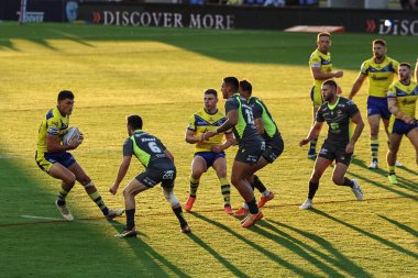 Warrington Wolves 'tan Zack Gardner, 22. Betfred Süper Lig karşılaşmasında Warrington Wolves, Catalans Dragons' a karşı Halliwell Jones Stadyumu, Warrington, Birleşik Krallık, 14 Ağustos 2025